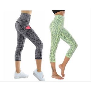 SALE! 2 Pair- High Waist Capri Leggings